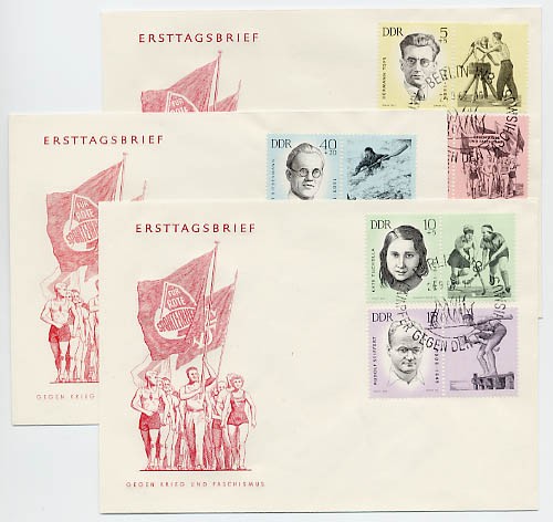 DDR FDC MiNr. 983/87 Antifasch. Sportler