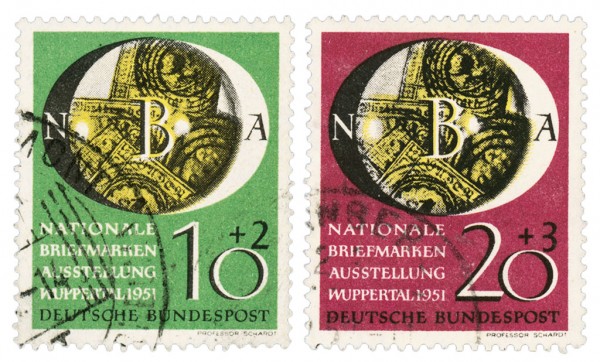 BRD MiNr. 141/42 o Nat. Briefmarkenausstellung Wuppertal