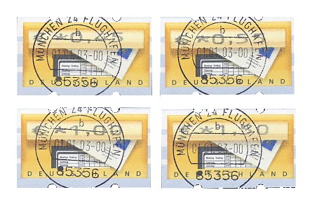BRD ATM Portosatz o in den neuen Porto- stufen v.01.01.2003 (4 Werte)