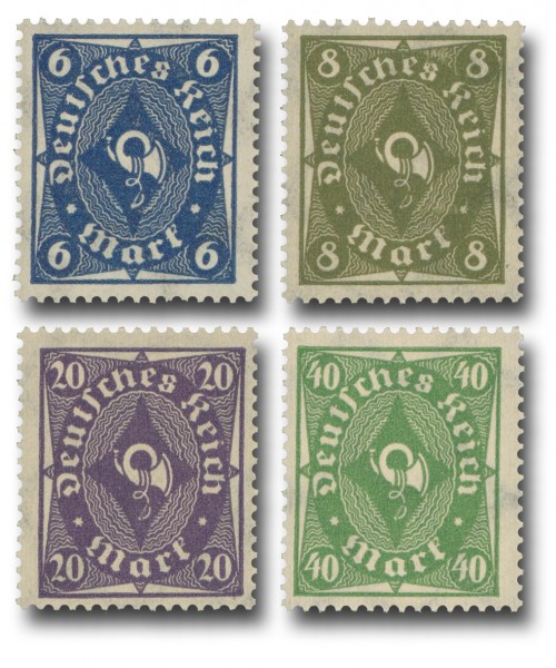 Dt. Reich MiNr. 228W, 229W, 230W, 232W **