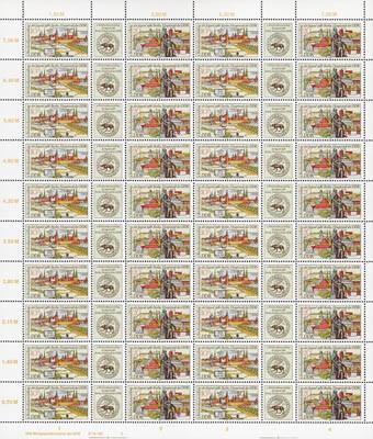 DDR Zdr.-Bg. MiNr. 3030/31 ** Briefmarkenausst. Berlin, inkl. Sammelblatt