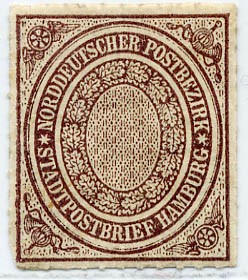 Norddeutscher Postbezirk MiNr. 12 * 1/2 Schilling / rötlichbraun