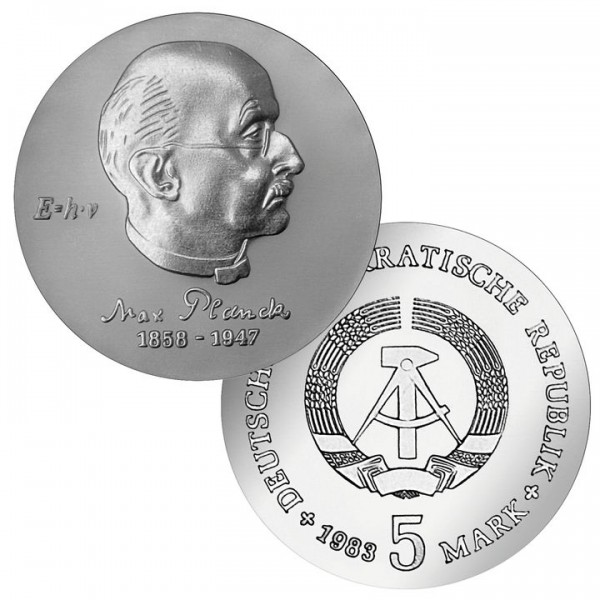 DDR Münze 1983, 5 M, PP 125. Geburtstag Max Planck