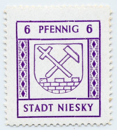 Dt. Lokalausgabe - Niesky MiNr. 3 ** (weißes Papier, gl. Gummi)