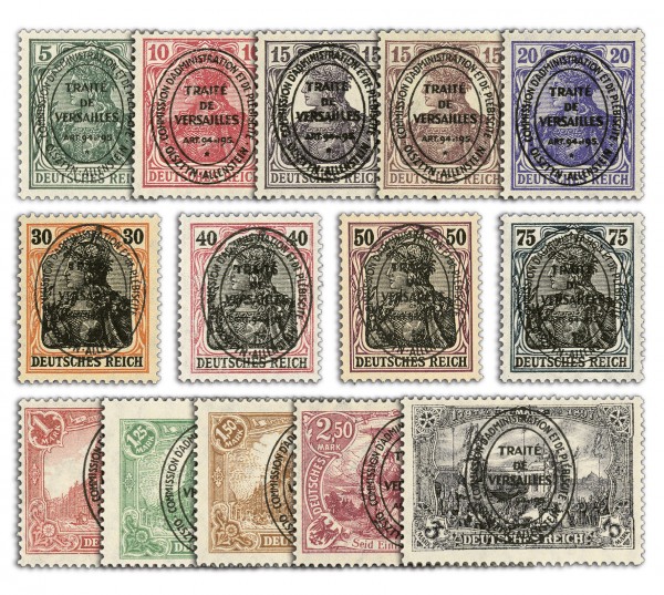 Dt. Abst.Geb. Allenstein MiNr. 15/28 **, 14 Werte